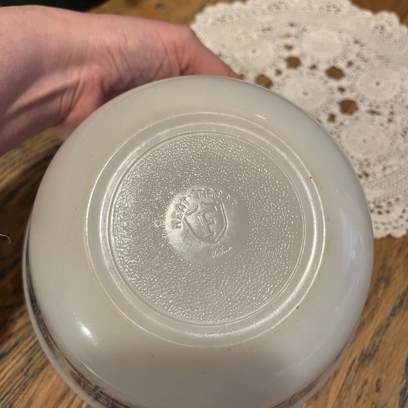 Federal glass Heritage Blue Sunflower Mixing Bowl – Milk Glass, - Picture 8 of 8